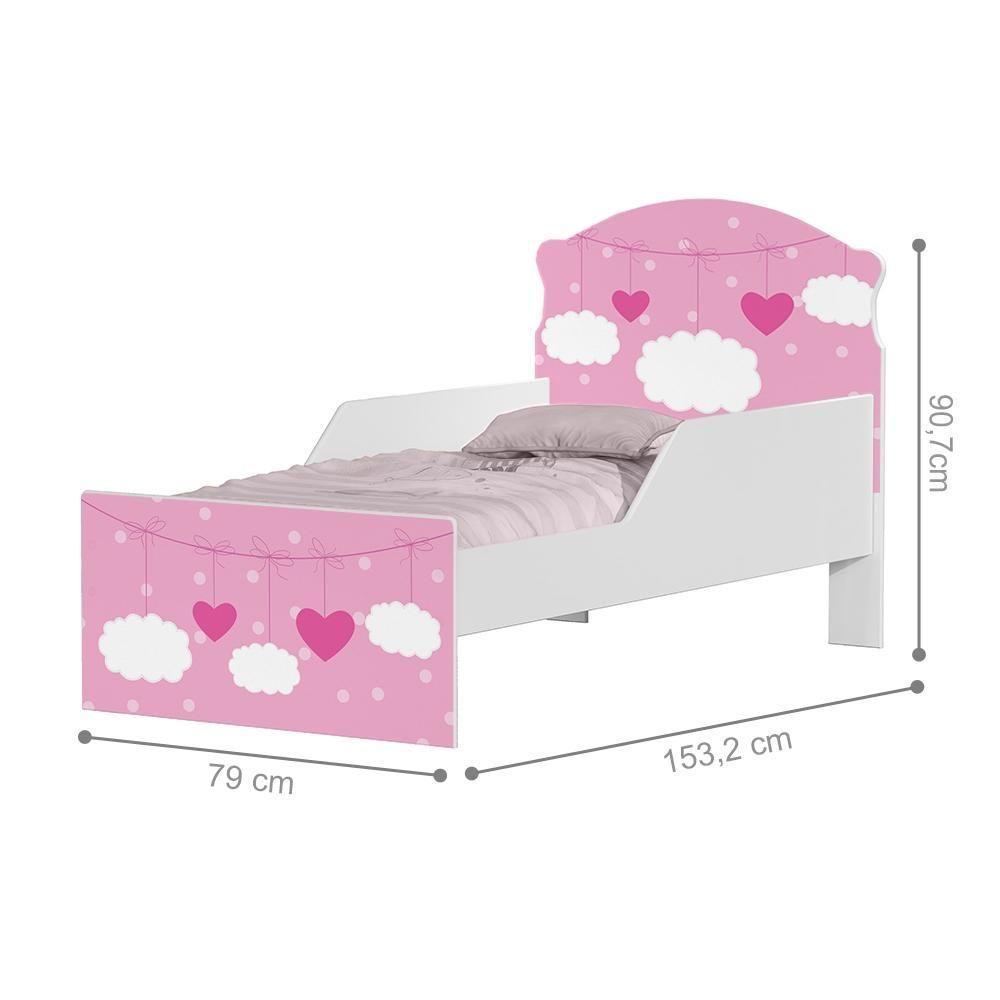 Cama Infantil Rosa Menina Com Colchão - 4