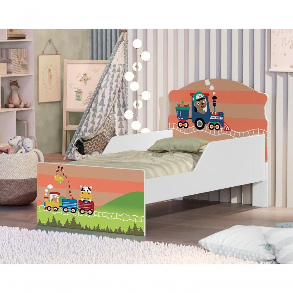 Cama Infantil Trem Dos Bichinhos Com Colchão - 2