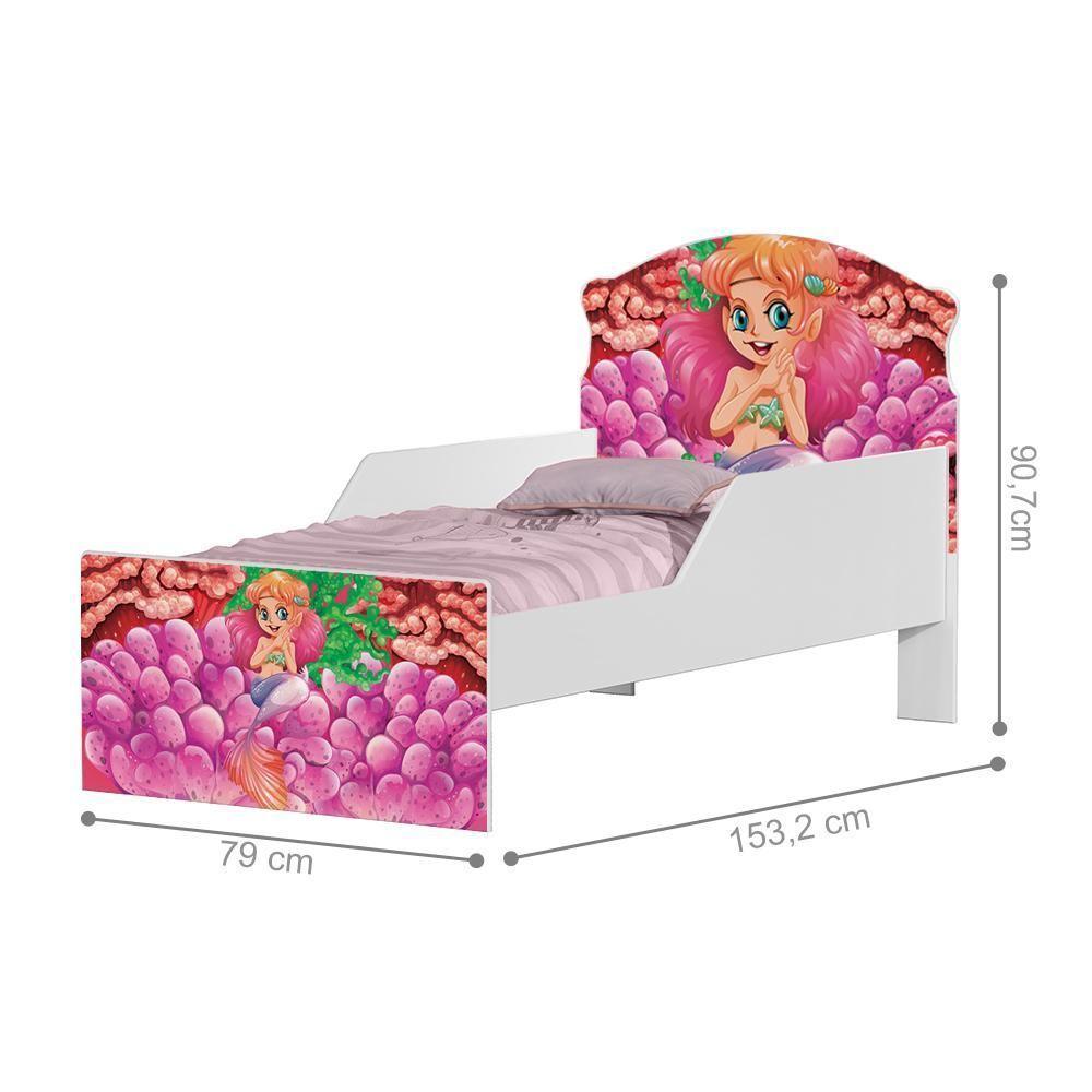 Cama Infantil Sereia No Mar Com Colchão - 4