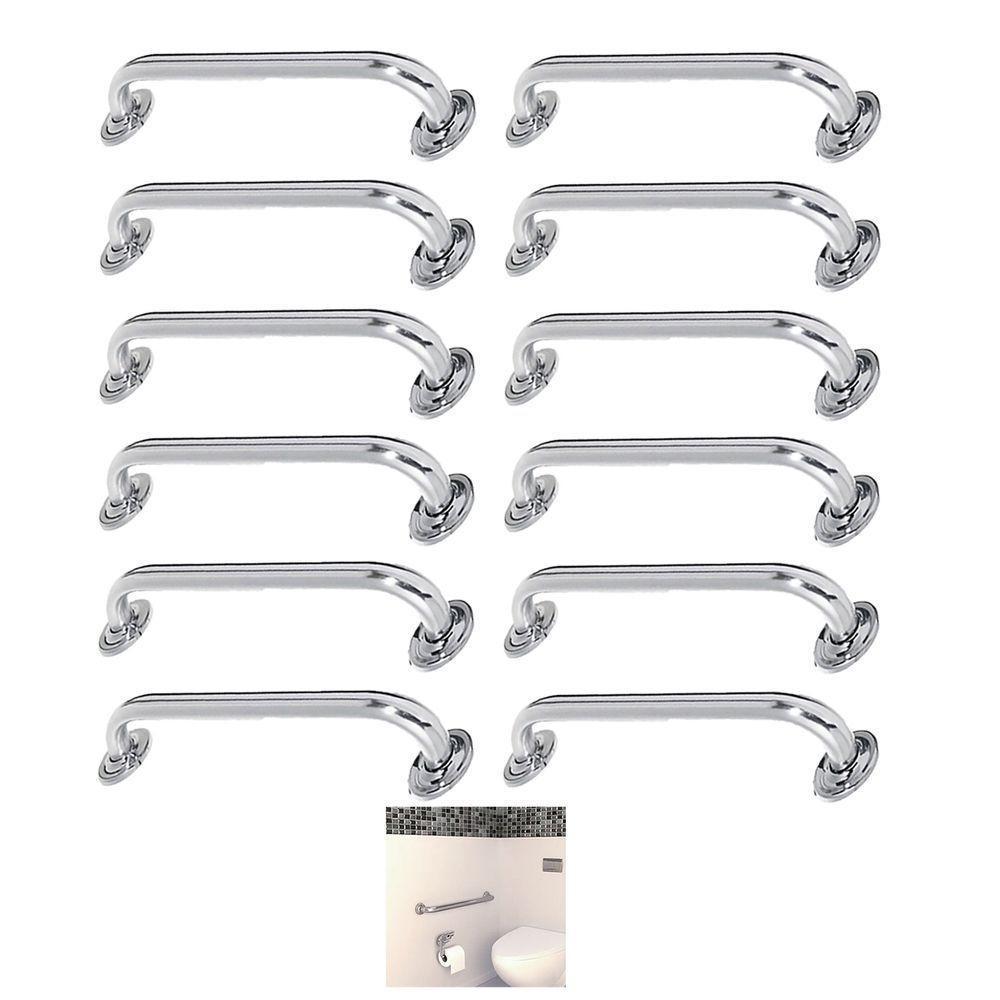 Alça De Apoio Inox Barra 50cm Kit 12 Unidades Banheiro Deficiente Idoso Cadeirante Acessibilidade - 1