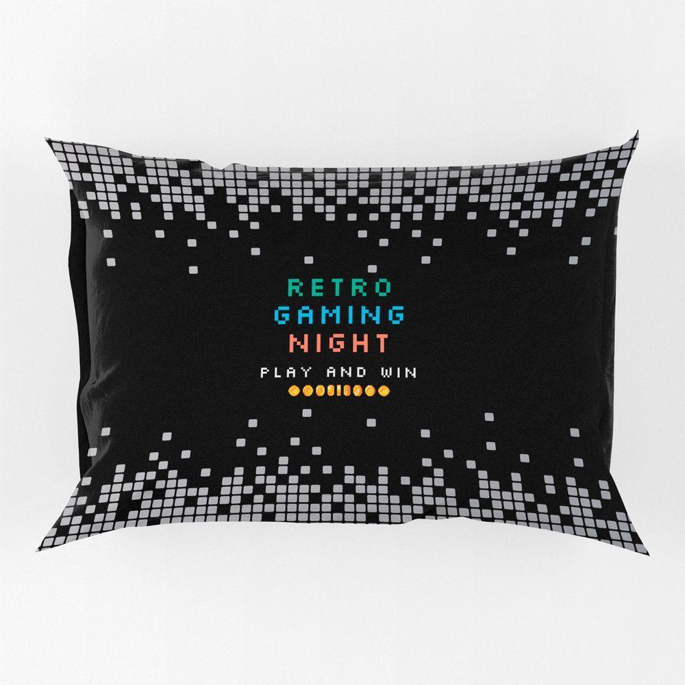 Porta Travesseiro Fronha Avulsa Retro Game 70cm X 50cm - Estampa Digital Geek Nerd - 1
