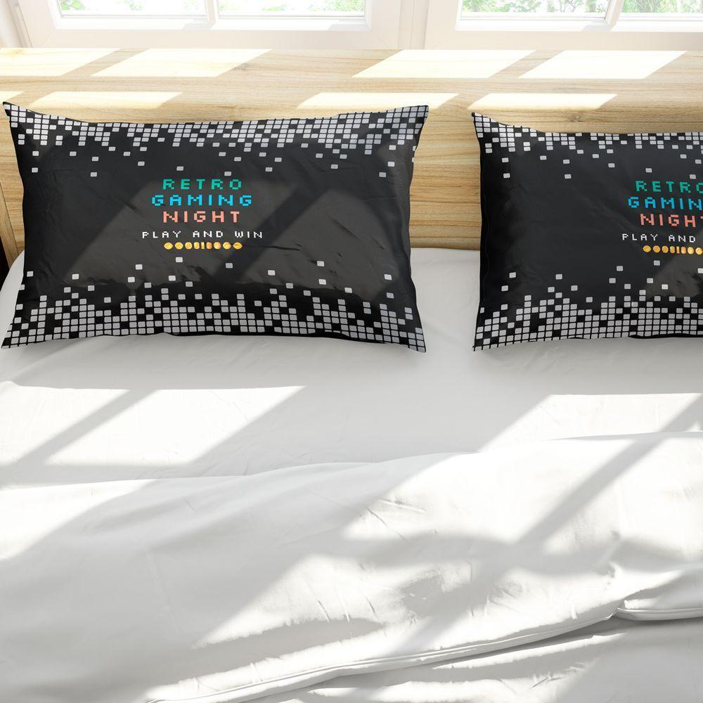 Porta Travesseiro Fronha Avulsa Retro Game 70cm X 50cm - Estampa Digital Geek Nerd - 2