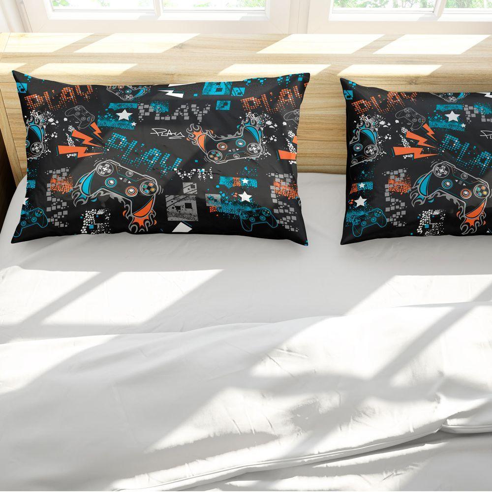 Porta Travesseiro Fronha Avulsa Game Win 70cm X 50cm - Estampa Digita Nerd Geek - 3