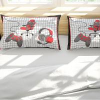 Porta Travesseiro Fronha Avulsa Game Streamer 70cm X 50cm - Estampa Digital Geek Nerd Cor Vermelho - 4