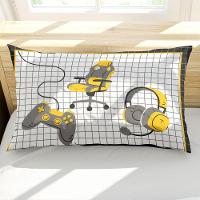 Porta Travesseiro Fronha Avulsa Game Streamer 70cm X 50cm Estampa Digital Geek Nerd Cor Amarelo - 4