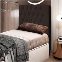Cabeceira Cama Box Solteiro 90cm Diamante D10 Suede Marrom - 5