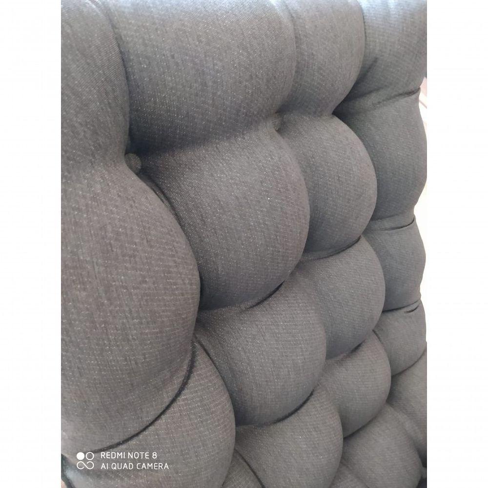 Kit Poltrona Costela Com Puff Para Sala Linho Cinza - 2