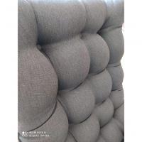 Kit Poltrona Costela Com Puff Para Sala Linho Cinza - 2