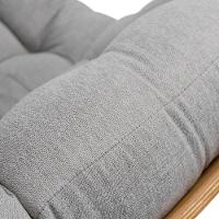 Kit Poltrona Costela Com Puff Para Sala Linho Cinza - 8