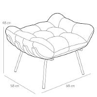 Kit Poltrona Costela Com Puff Para Sala Suede Bege - 2