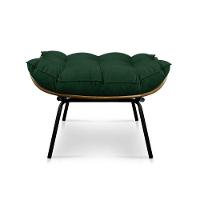 Kit Poltrona Costela Com Puff Para Sala Suede Verde - 4