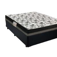 Cama Box Casal Sintético + Colchão Casal Ortobom Iso Dupla Face 60x138x188 preto - 2