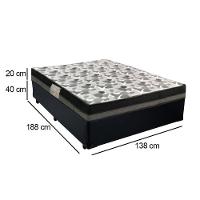 Cama Box Casal Sintético + Colchão Casal Ortobom Iso Dupla Face 60x138x188 preto - 5