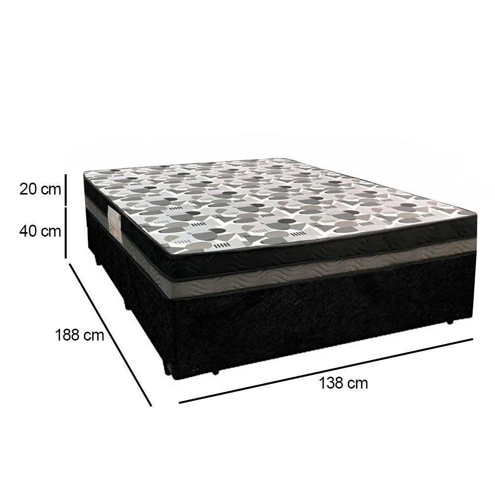 Cama Box Casal Suede + Colchão Casal Ortobom Iso Dupla Face 60x138x188 preto - 4