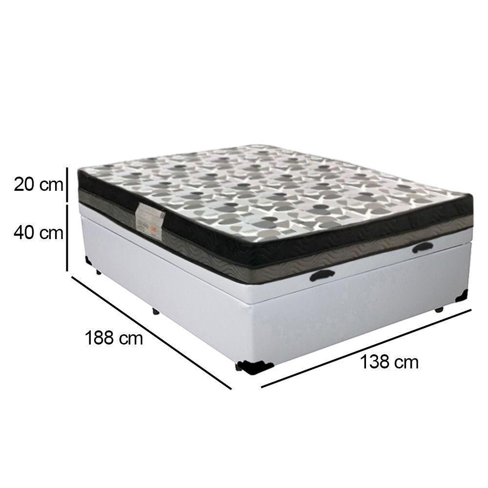 Cama Baú Casal Sintético + Colchão Casal Ortobom Iso Dupla Face 60x138x188 branco - 5