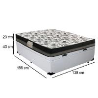 Cama Baú Casal Sintético + Colchão Casal Ortobom Iso Dupla Face 60x138x188 branco - 5