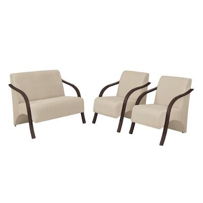 Conjunto Poltronas Vênus 1 Dois Lugares 1 Namoradeira D Salla Suede