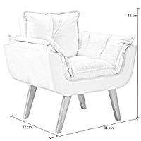 Kit 2 Poltronas Opalla Pés Palito 1 Lugar D Salla Suede - 2