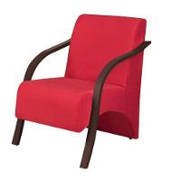 Poltrona Venus 1 Lugar Braço Madeira D Salla Suede Vermelho - 1