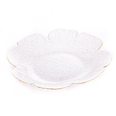 Bowl De Cristal Martelado Com Borda Dourada Flor 28967 - Wolff