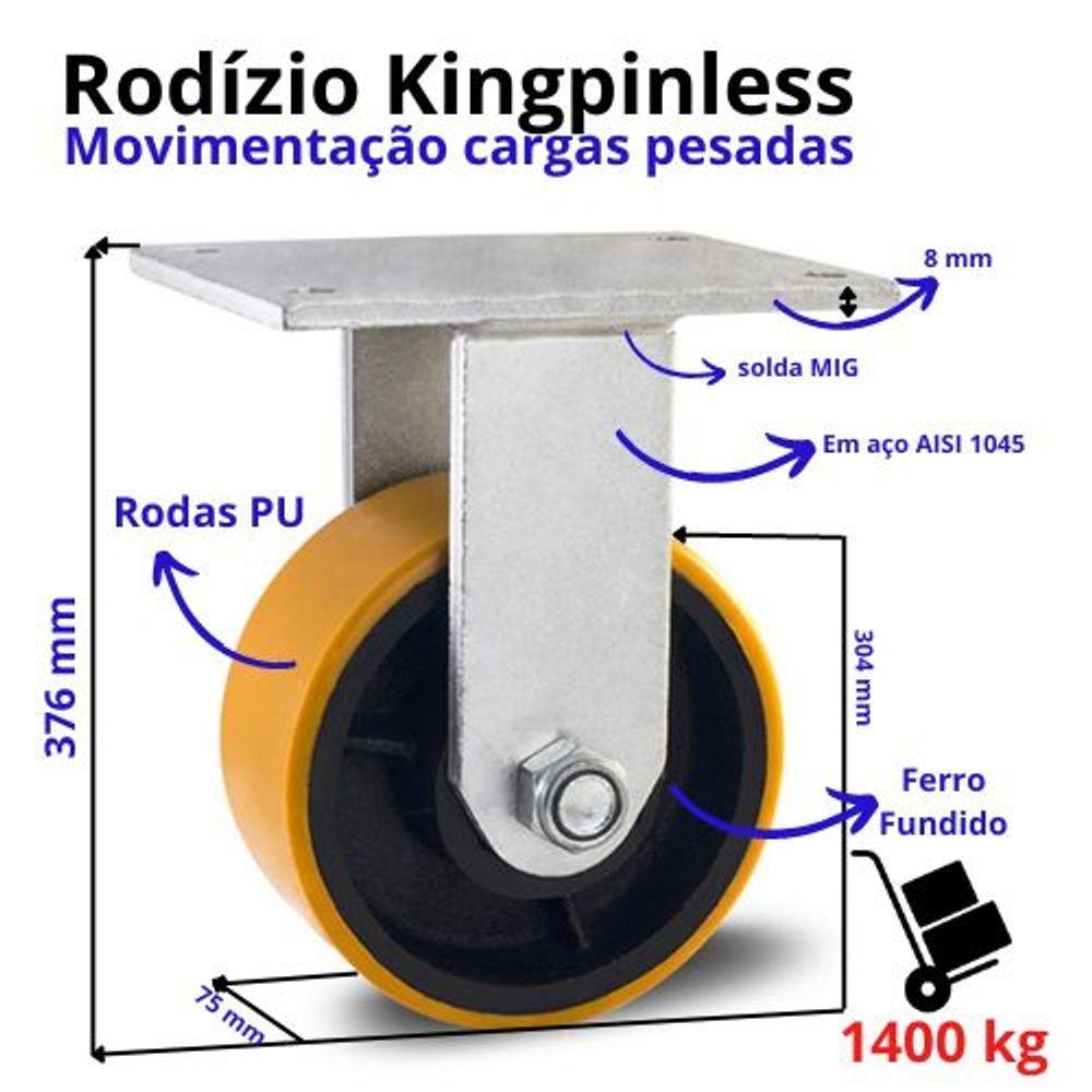 Roda Industrial Carga Pesada 12x3 Ferro Com Pu 1400 Kg - Colson - 3