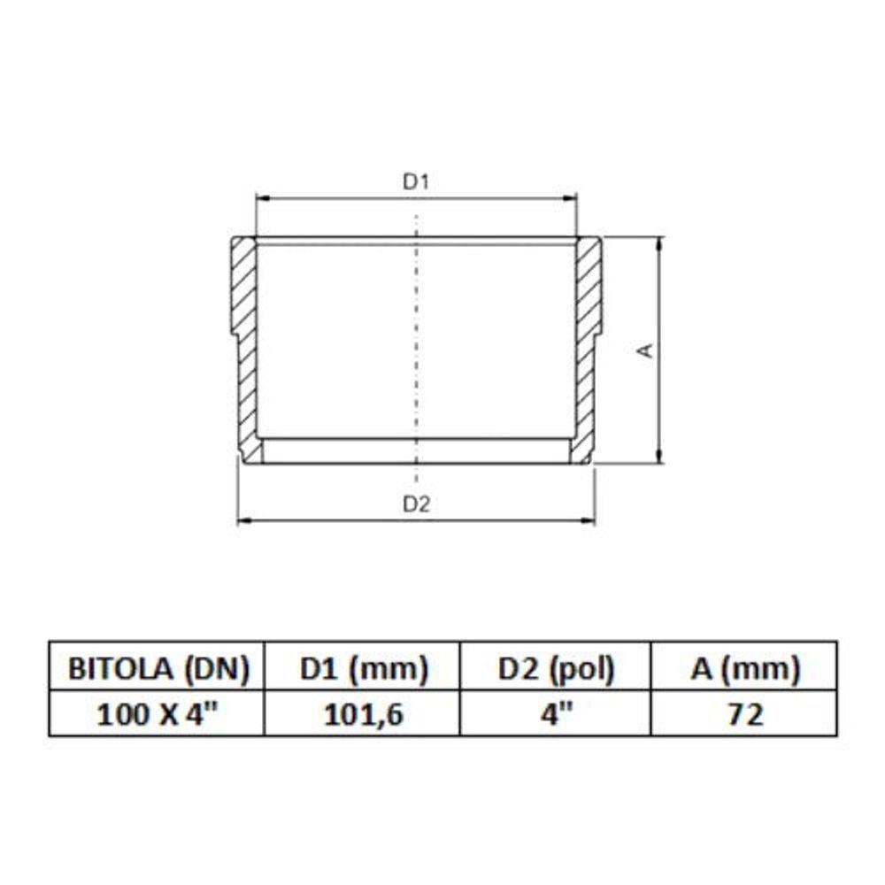 Adaptador 100 X 4 Pol Soldável Com Rosca Macho - Viqua - 3