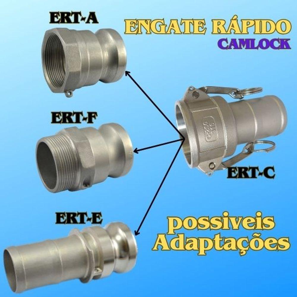 Adaptador Engate Rápido Rosca Fêmea (bsp) Ert-a 3 Pol. - Camlock - 2