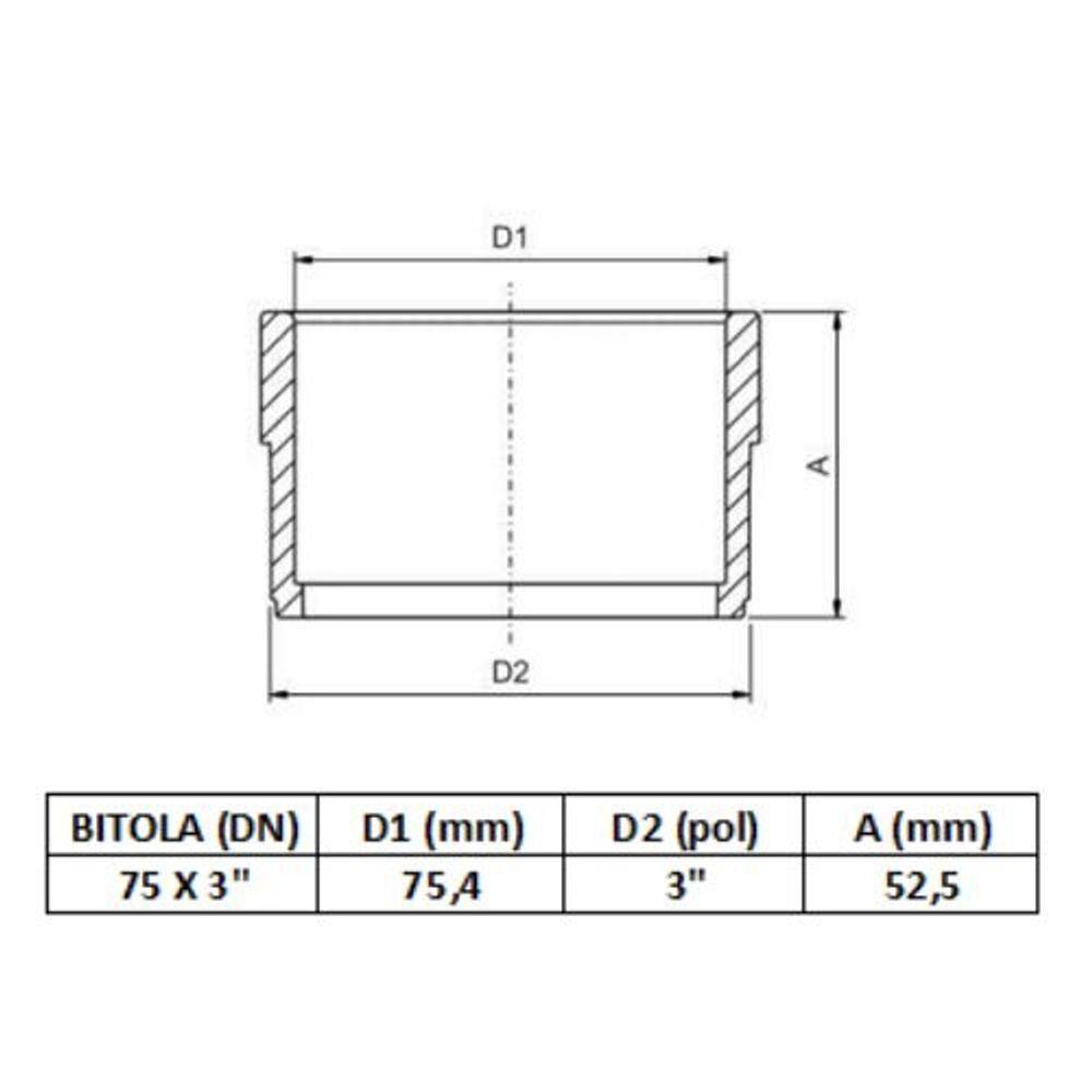 Adaptador 75 X 3 Pol Soldável Com Rosca Macho - Viqua - 3