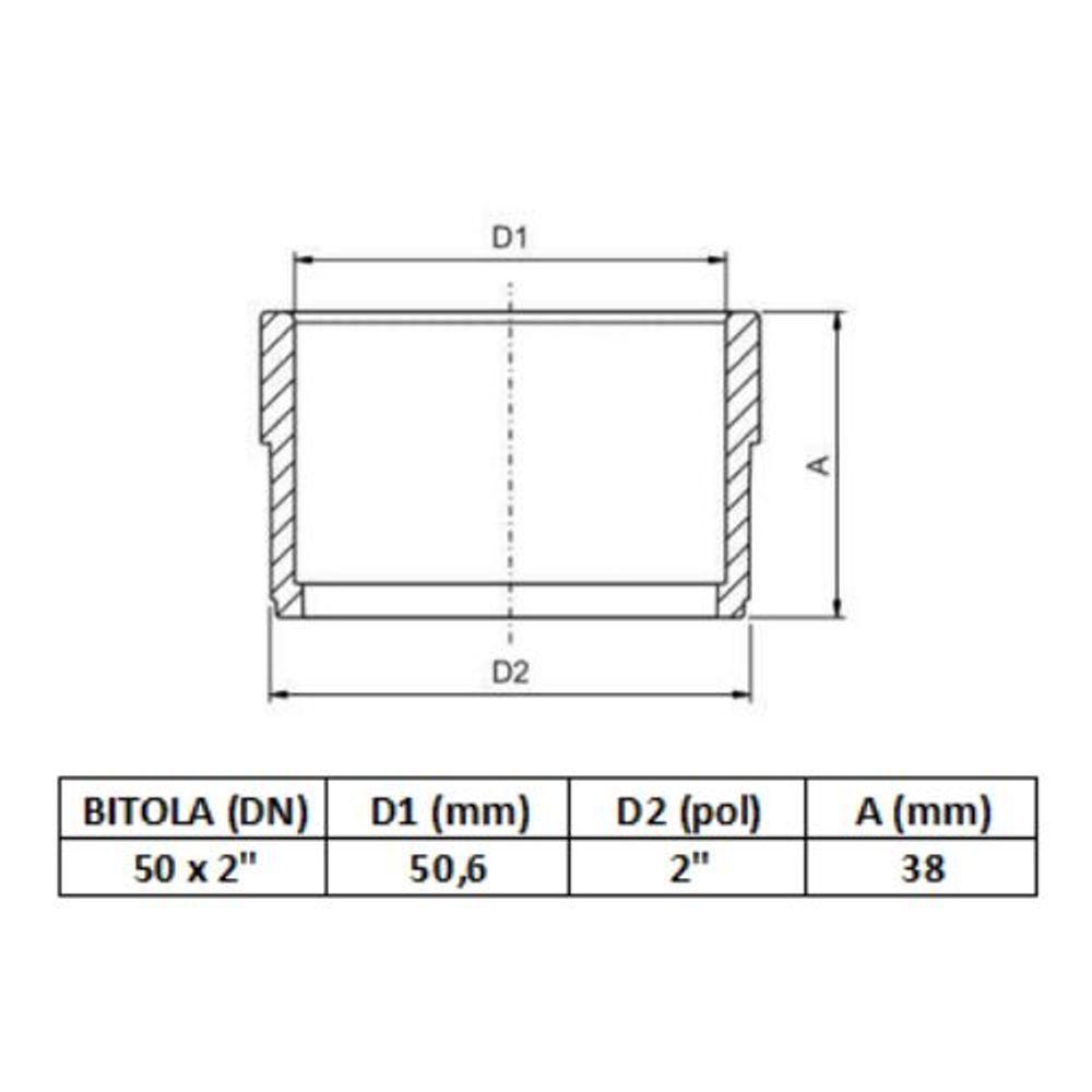 Adaptador 50 X 2 Pol Soldável Com Rosca Macho - Viqua - 3