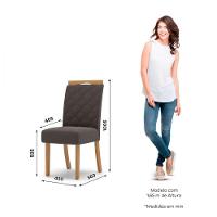 Conjunto De Mesa Henn Lins Com 6 Cadeiras Bella 1,60 Nature-off White-marrom Amêndoa - 2