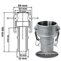 Engate Rápido Alumínio 1.1-2 Pol Acoplador Espigão Ert-c - Camlock - 2