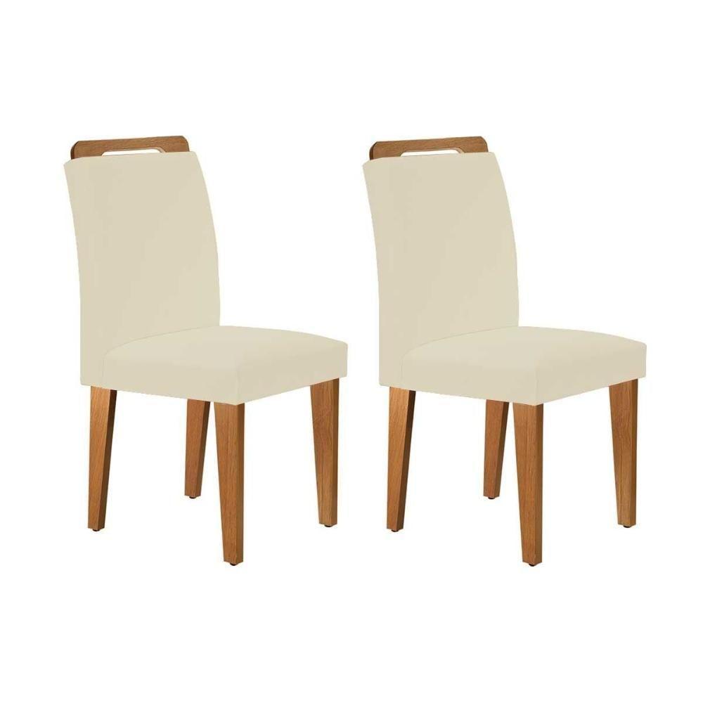 Cadeira Sala De Jantar Athenas Kit 2 Un Imbuia-veludo Creme - Rufato - 1
