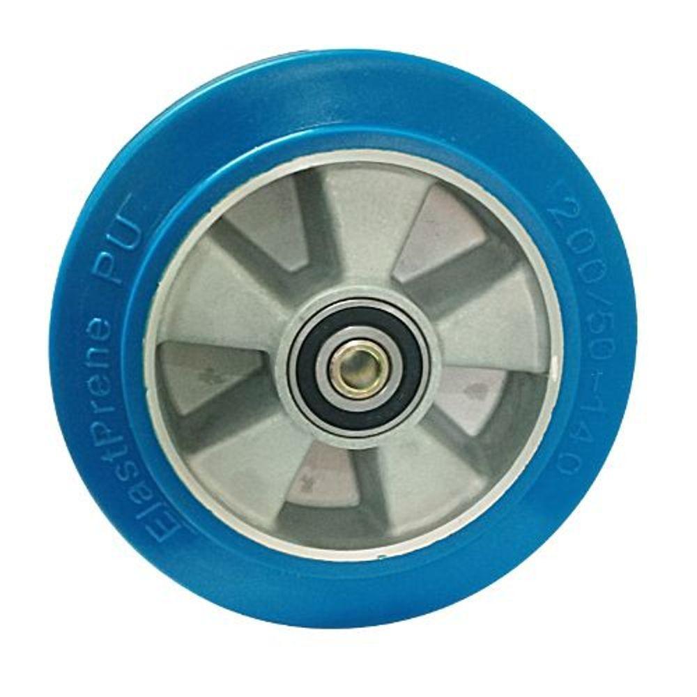 Roda 8x2 Pu Elástico Alta Resistência Pisos Abrasivo Azul 700 Kg - 4