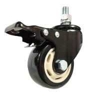 2 Rodizio Giratório 3 Pol. Com Parafuso E Freio Preto 70kg Cada - 1