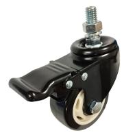 2 Rodizio Giratório 3 Pol. Com Parafuso E Freio Preto 70kg Cada - 4