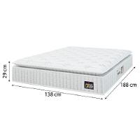 Cama Box Baú Colchão Casal Espuma D33 Vangogh Pillow Top 138x188x70cm Branco-Bege Hellen Suporta até 120kg por Pessoa - 3