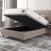 Cama Box Baú Colchão Casal Espuma D33 Vangogh Pillow Top 138x188x70cm Branco-Bege Hellen Suporta até 120kg por Pessoa - 5