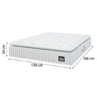 Cama Box Colchão Casal Espuma D45 Lazio Pillow Top 138x188x67cm Branco-Cinza Hellen Suporta até 120kg por Pessoa - 3
