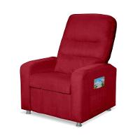 Kit 02 Poltrona Do Papai Reclinável Confortável Suede Vermelho