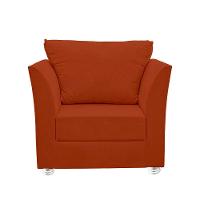 Kit 02 Poltronas Decorativa Para Sala E Quarto Lisboa Suede Terracota