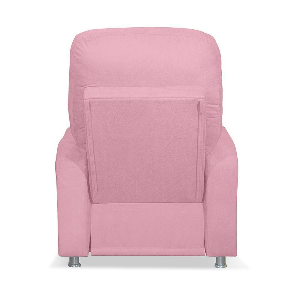 Poltrona Do Papai Reclinável Confortável Suede Rosa Bebê - 2