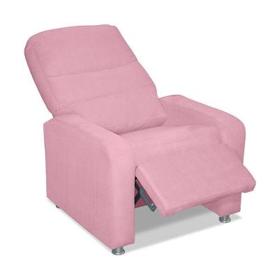 Poltrona Do Papai Reclinável Confortável Suede Rosa Bebê