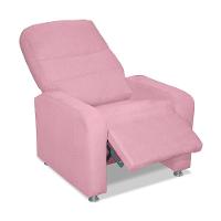 Poltrona Do Papai Reclinável Confortável Suede Rosa Bebê - 1
