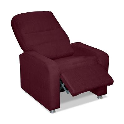 Poltrona Do Papai Reclinável Confortável Suede Bordô