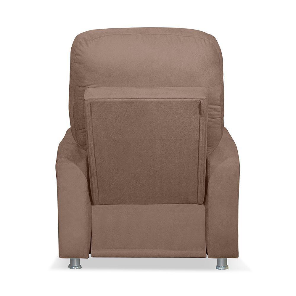 Poltrona Do Papai Reclinável Confortável Suede Capuccino - 3