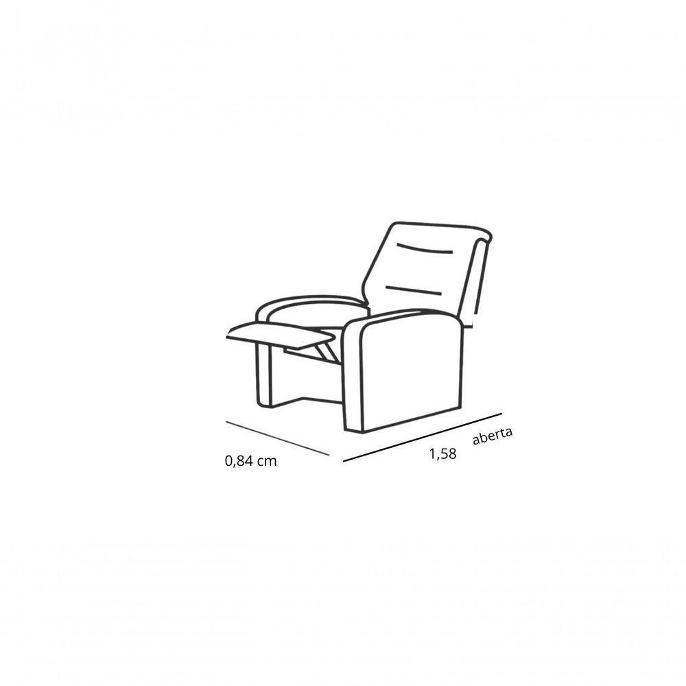 Kit 02 Poltrona Do Papai Reclinável Confortável Suede Cinza Grafite - 2