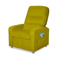 Kit 02 Poltrona Do Papai Reclinável Confortável Suede Amarelo - 8