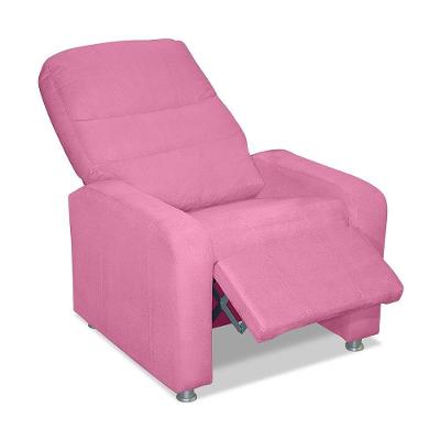 Poltrona Do Papai Reclinável Confortável Suede Rosê
