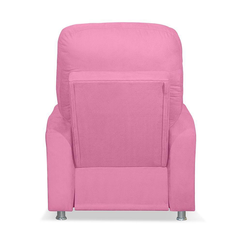 Kit 02 Poltrona Do Papai Reclinável Confortável Suede Rosê - 6
