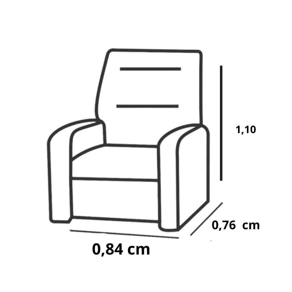 Kit 02 Poltrona Do Papai Reclinável Confortável Suede Rosê - 8